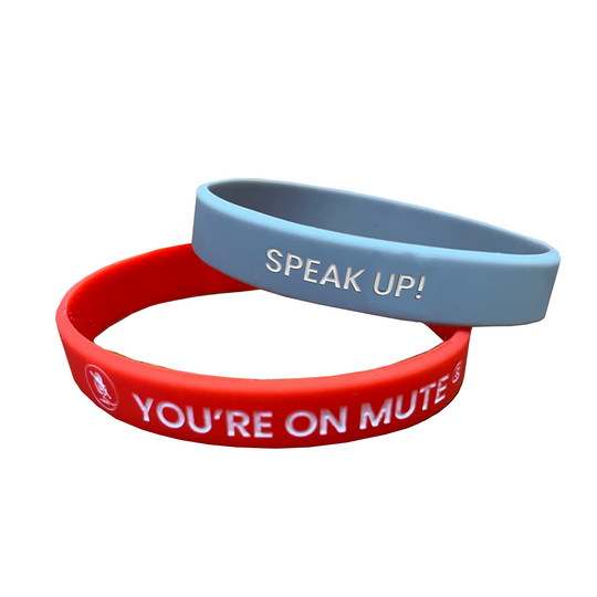 "You're On Mute... Speak Up!" Wristbands (2Pk)