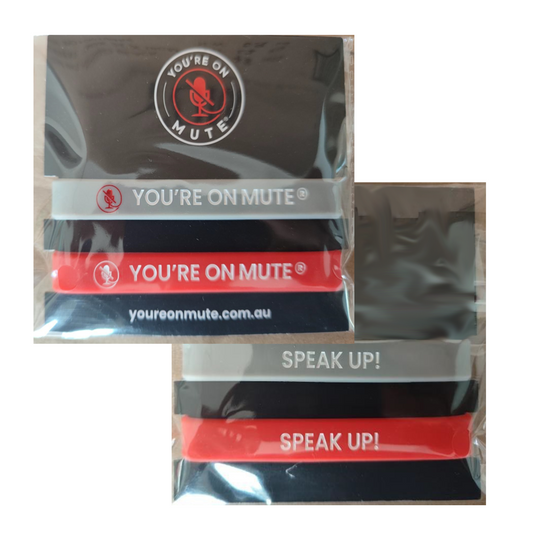 "You're On Mute... Speak Up!" Wristbands (2Pk)