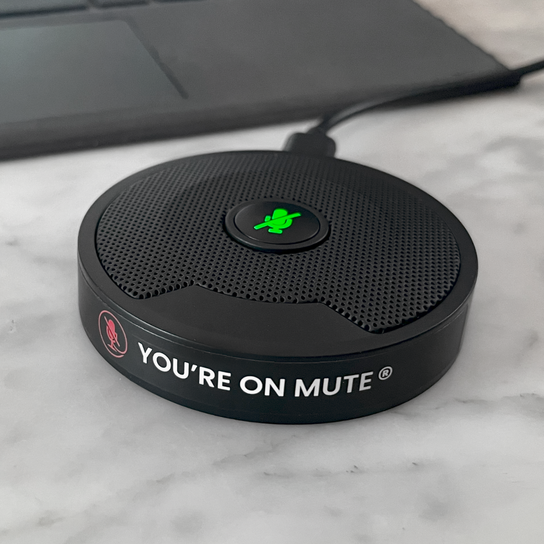 Mic&Mute by You're On Mute  – Compact USB Mute Button Microphone for Online Meetings