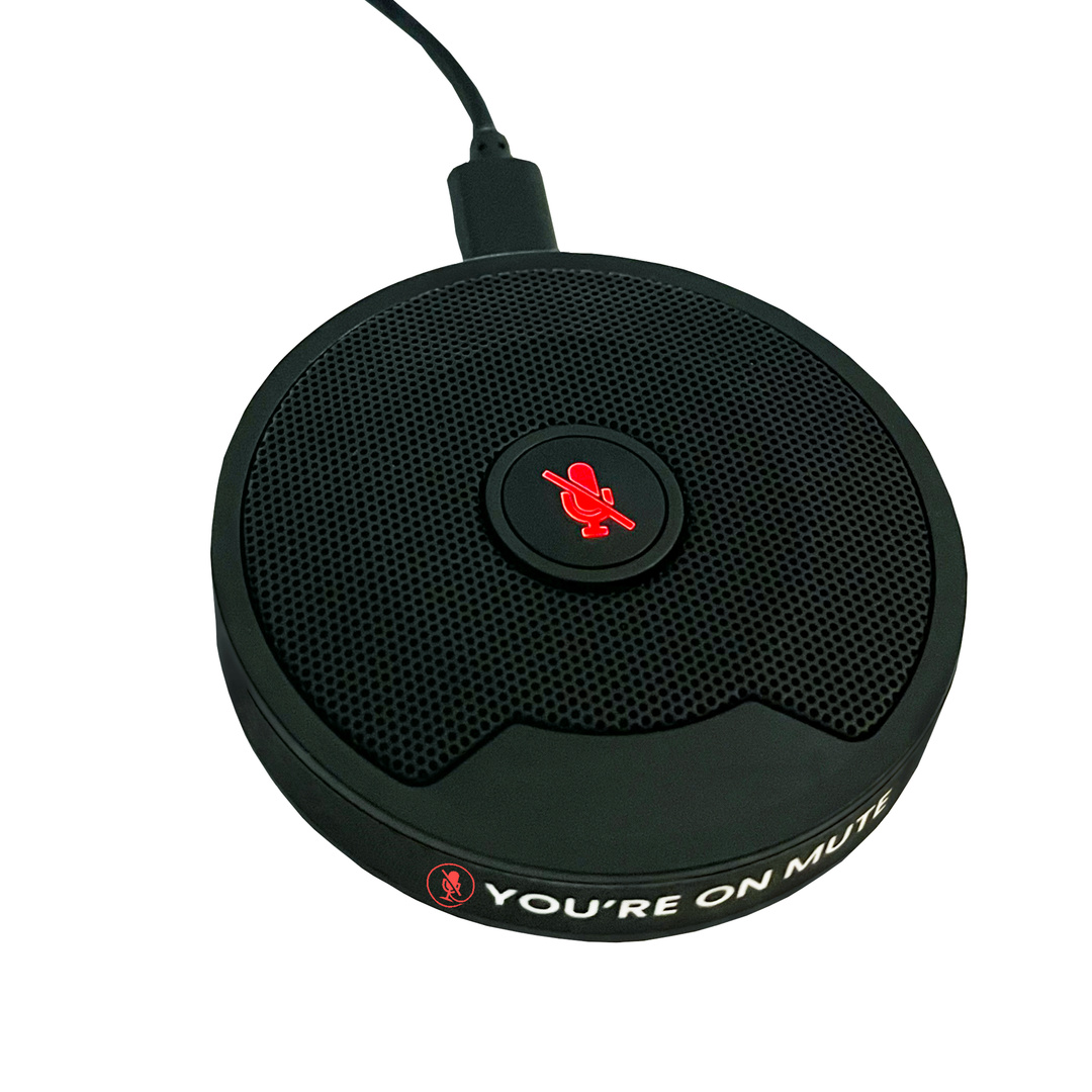 Mic&Mute by You're On Mute  – Compact USB Mute Button Microphone for Online Meetings