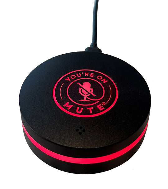 You're On Mute Puck – USB Microphone with Tap-to-Mute Button for Online Meetings