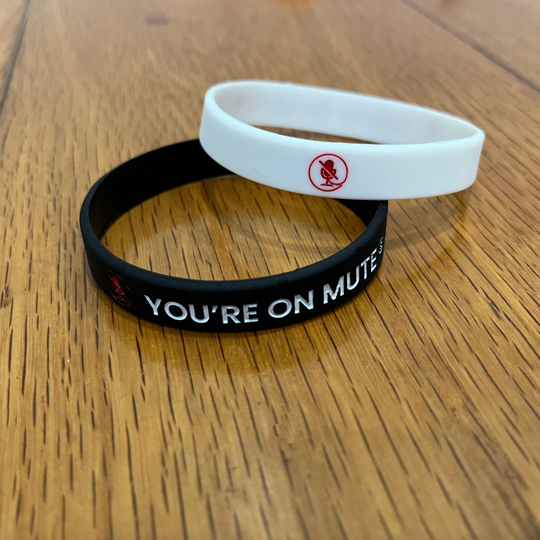 You're on Mute Wristbands black and white