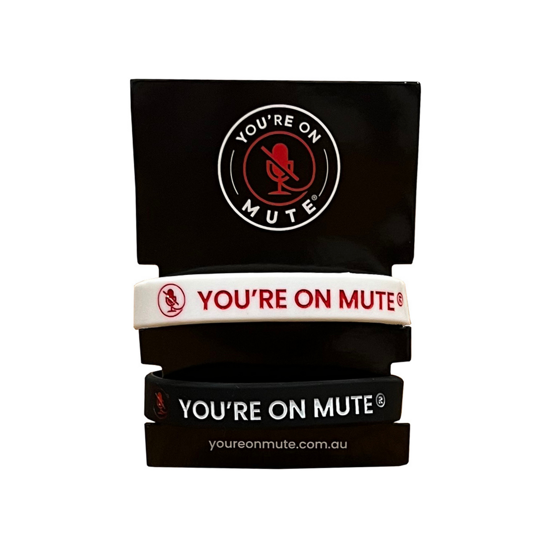 You're on Mute Wristbands black and white product image