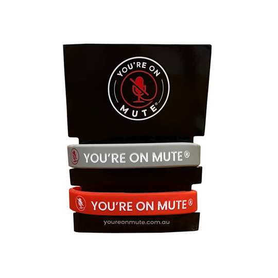 You're on Mute Wristbands red and grey product image